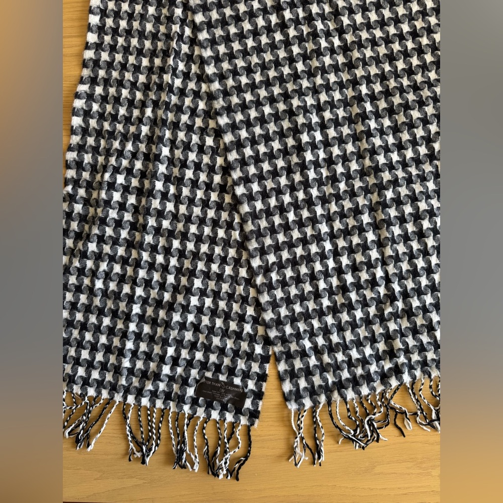 Softer Than Cashmere Black & White Check Scarf